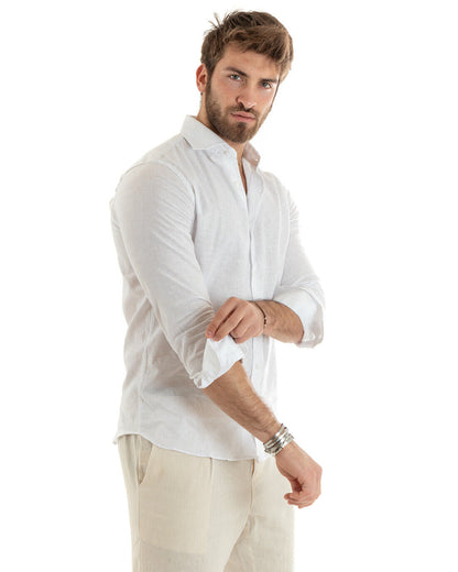 León | Camisa de Lino Blanca